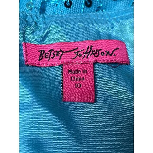 Betsey Johnson Punk Princess Blue Sequin Soutache Mermaid Dress Size 10 MEDIUM - Picture 9 of 10